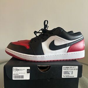 Jordan 1 Low Bred Toe - size 13